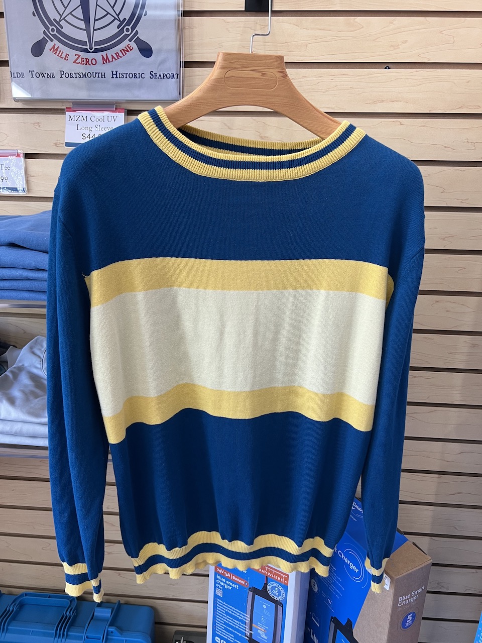 Men's Blue & Yellow Knit Long Sleeve